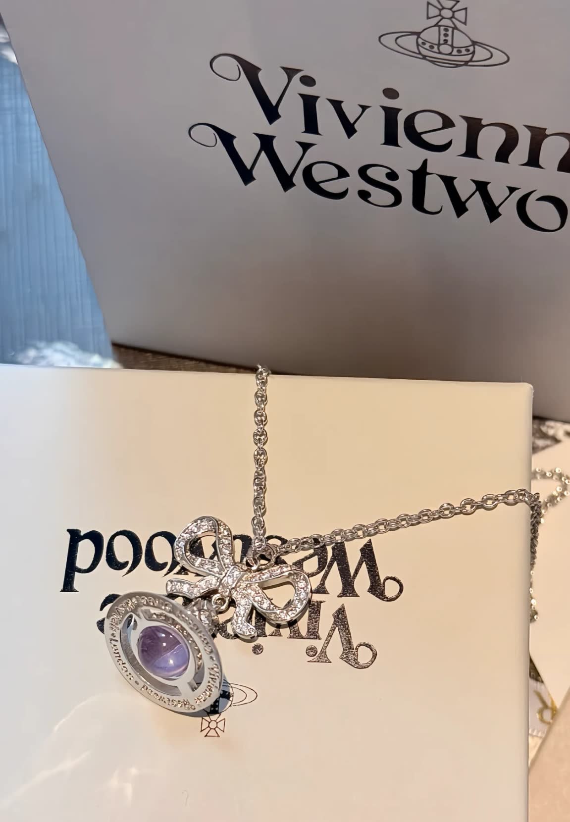 Vivienne Westwood London Silver Butterfly Pendant Necklace